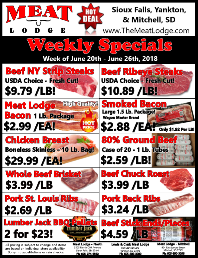 Weekly Specials 062018 Meat Lodge